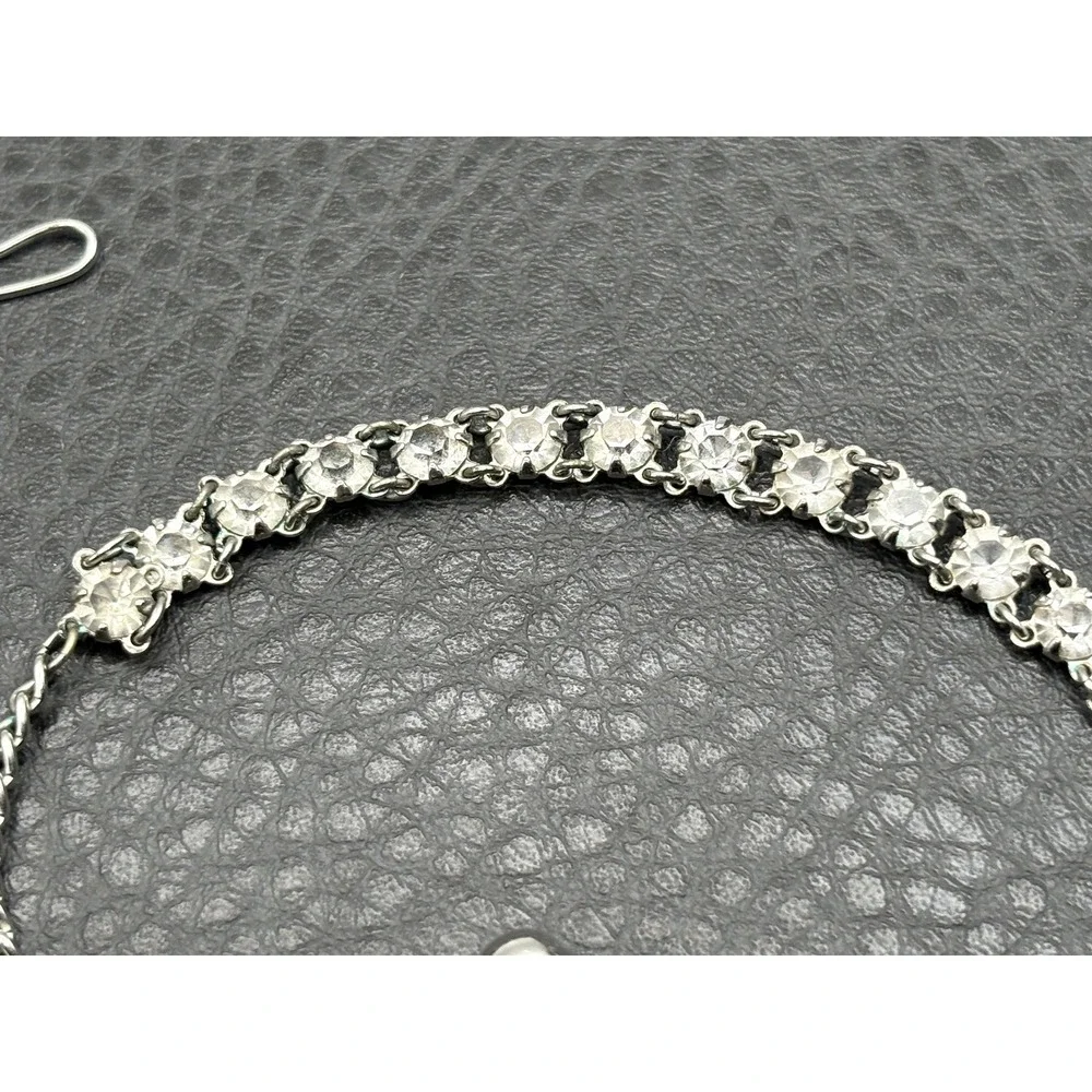 Vintage Open Back Crystal Station Bib Collar Necklace ~ Gorgeous!!